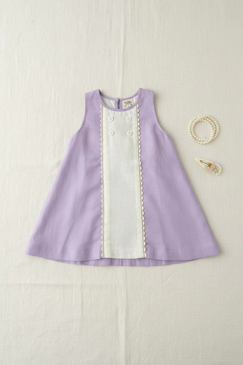 Provence Dress | Organic Cotton–Linen Panel Dress