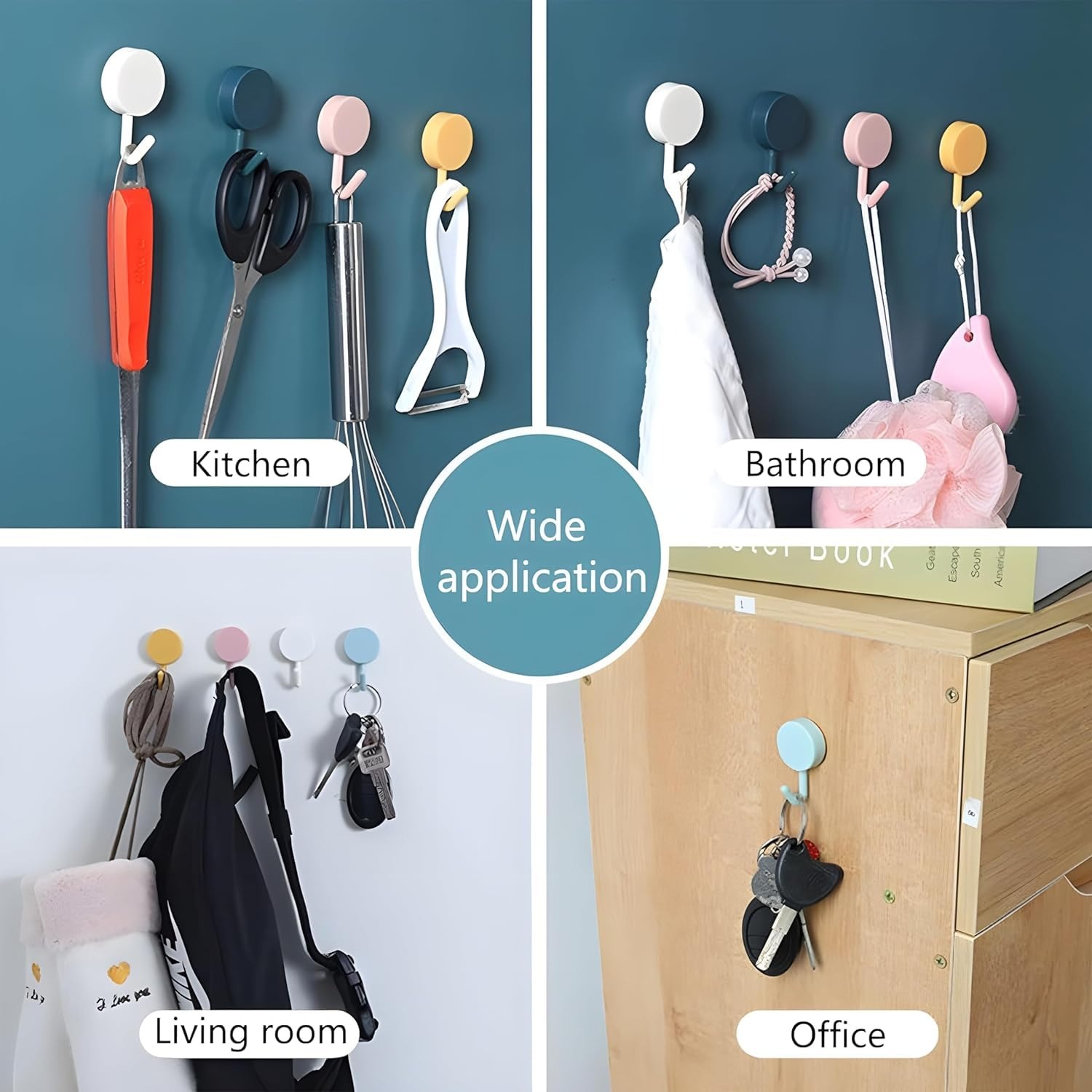 GSKV ESSENTIALS Self Adhesive Round Shape Wall Hooks