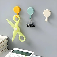 (Pack of 20) | Self Adhesive Round Shape Wall Hooks | Multi Color