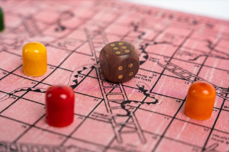 Snakes and Ladders Native Game on Raw Silk – Handcrafted