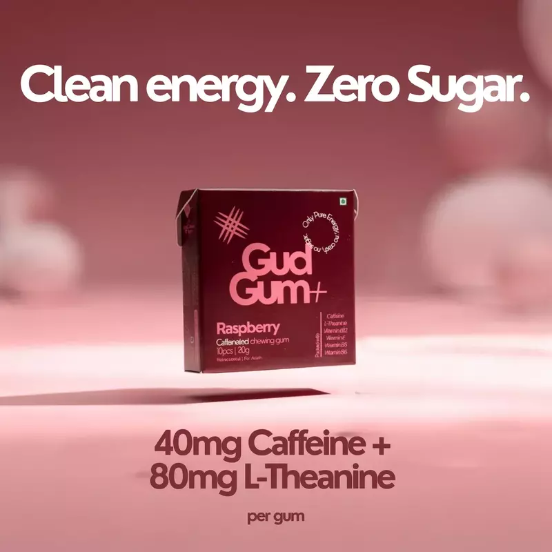 Raspberry Caffeinated Chewing Gum