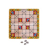 Handpainted Ashta Chamma Peeta Board Game with Traditional Coins