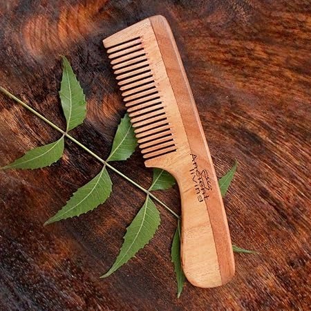 Ancient Living Neem Wood Comb With Handle