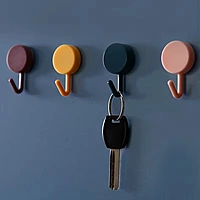 (Pack of 40) | Self Adhesive Round Shape Wall Hooks | Multi Color