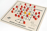 Deers and Leopard – Traditional Strategy Game on Cotton Fabric
