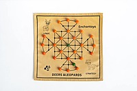 Deers and Leopard – Handcrafted Strategy Game on Raw Silk