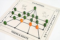 Puli Meka Peeta – Indian Strategy Game in Cotton (Tigers and goats)