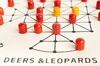 Deers and Leopard – Traditional Strategy Game on Cotton Fabric