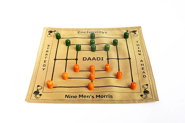 Daadi Board Game on Raw silk – Handcrafted, Eco-Friendly Strategy Game