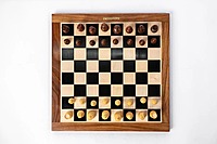 Handcrafted 15 Inch Chess Board with Fully Magnetic and with Leather Bag Pacakging