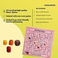Snakes and Ladders Native Game on Raw Silk – Handcrafted