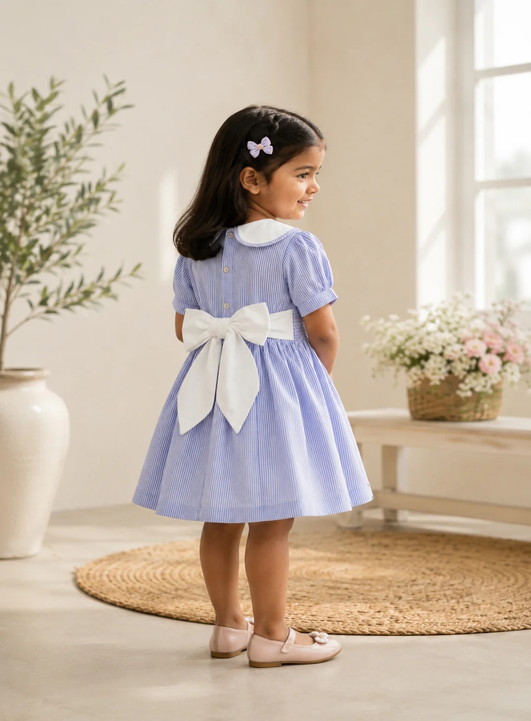 Mykonos Dress | Organic Cotton Embroidered Smocked Dress   Regular priceRs. 2,199.00