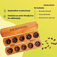 Enchantoys Vamanaguntalu 5-Pit Traditional Indian Board Game
