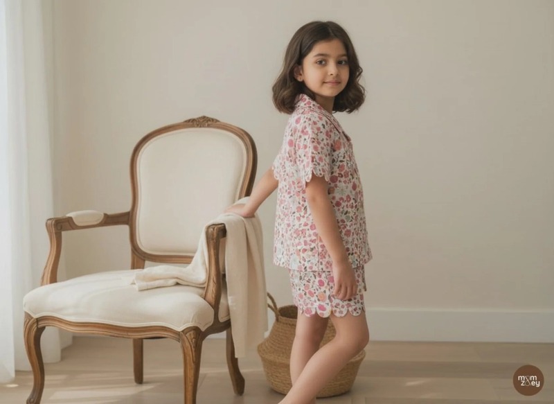 Florence Lounge Set | Organic Cotton–Linen Floral Co-ord