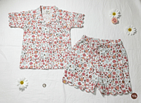 Florence Lounge Set | Organic Cotton–Linen Floral Co-ord