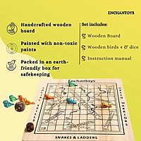 Snakes and Ladders Handcrafted Wooden Peeta Board Game