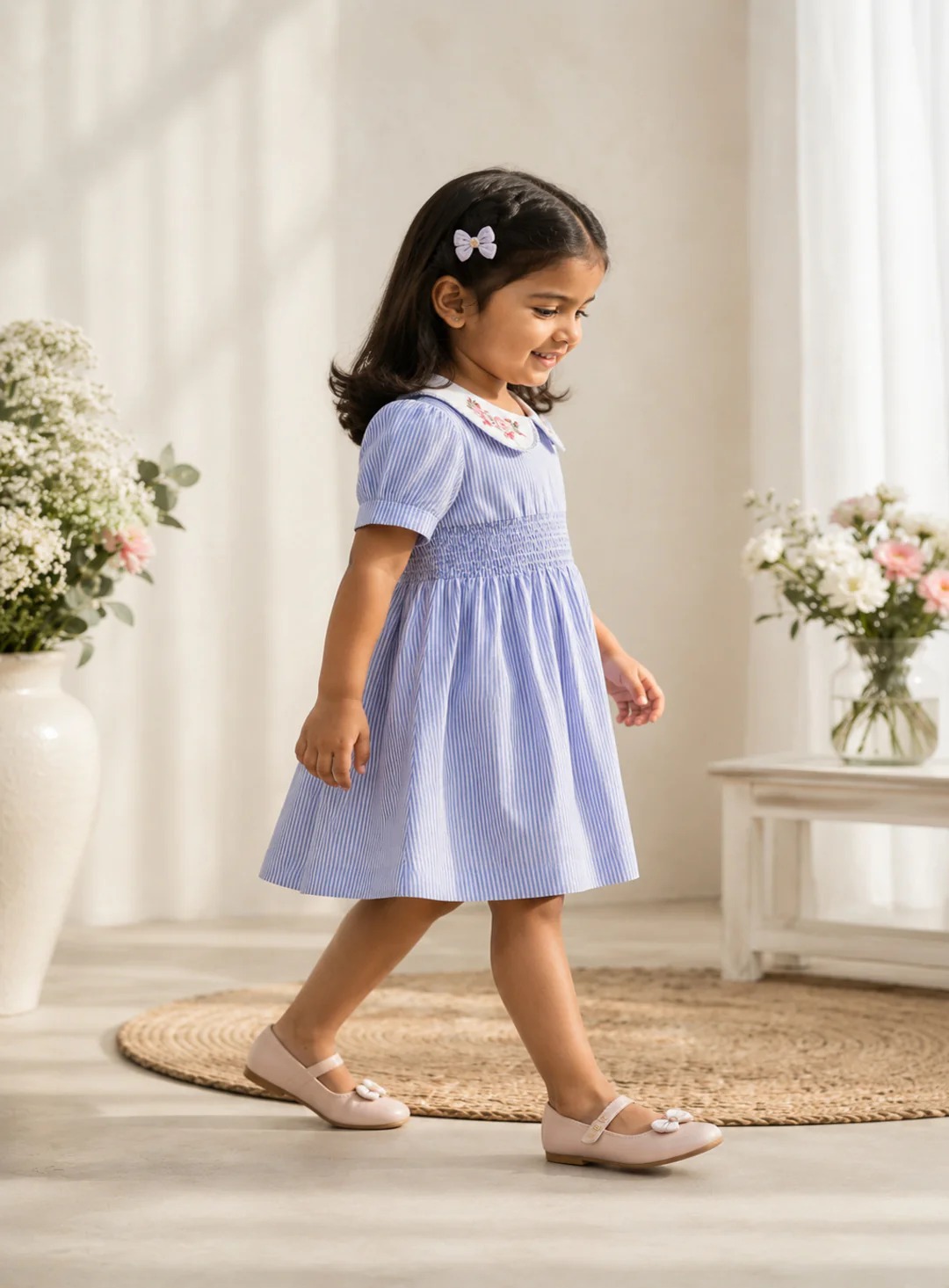 Mykonos Dress | Organic Cotton Embroidered Smocked Dress   Regular priceRs. 2,199.00