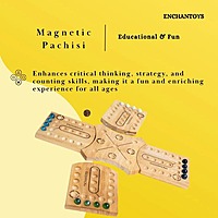 Pachisi Magnetic Wooden Board Game | Enchantoys Ludo India