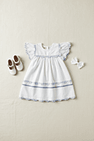 Santorini Dress | Organic Cotton Flutter-Sleeve Dress