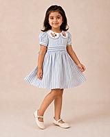 Portofino Dress | Organic Cotton Smocked Striped Dress