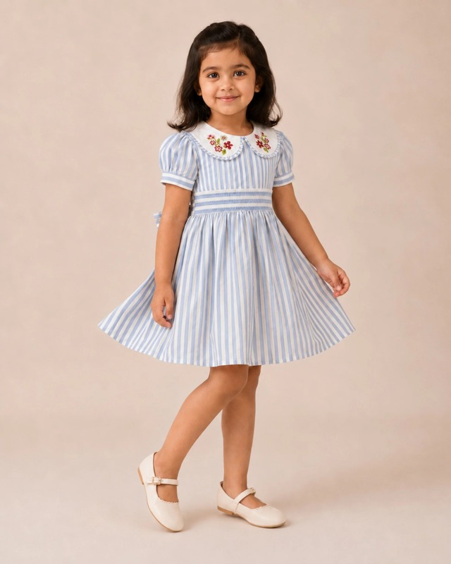 Portofino Dress | Organic Cotton Smocked Striped Dress