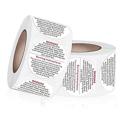 Candle Accessory - Warning Sticker (1 Roll of 1000 Stickers) Candle Accessory - Warning Sticker (1 Roll of 1000 Stickers)