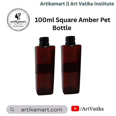 100ml SQUARE PET Bottle AMBER - 20mm Neck 100ml SQUARE PET Bottle AMBER - 20mm Neck