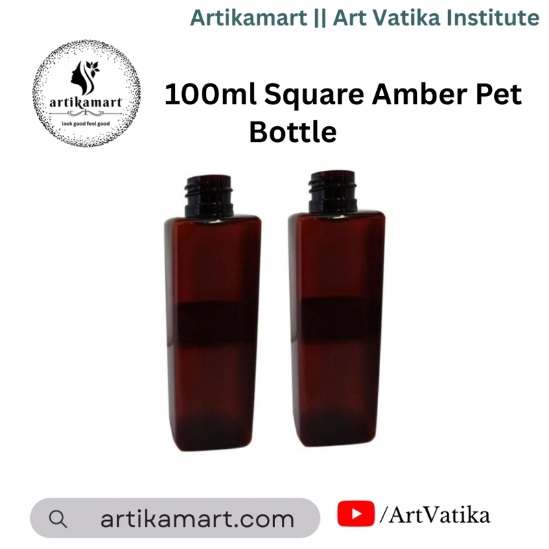100ml SQUARE PET Bottle AMBER - 20mm Neck 100ml SQUARE PET Bottle AMBER - 20mm Neck