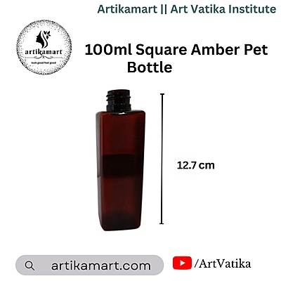 100ml SQUARE PET Bottle AMBER - 20mm Neck 100ml SQUARE PET Bottle AMBER - 20mm Neck