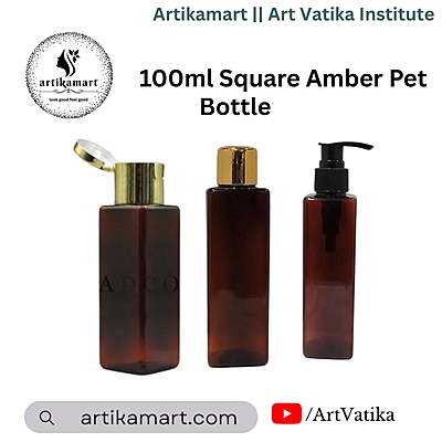 100ml SQUARE PET Bottle AMBER - 20mm Neck 100ml SQUARE PET Bottle AMBER - 20mm Neck