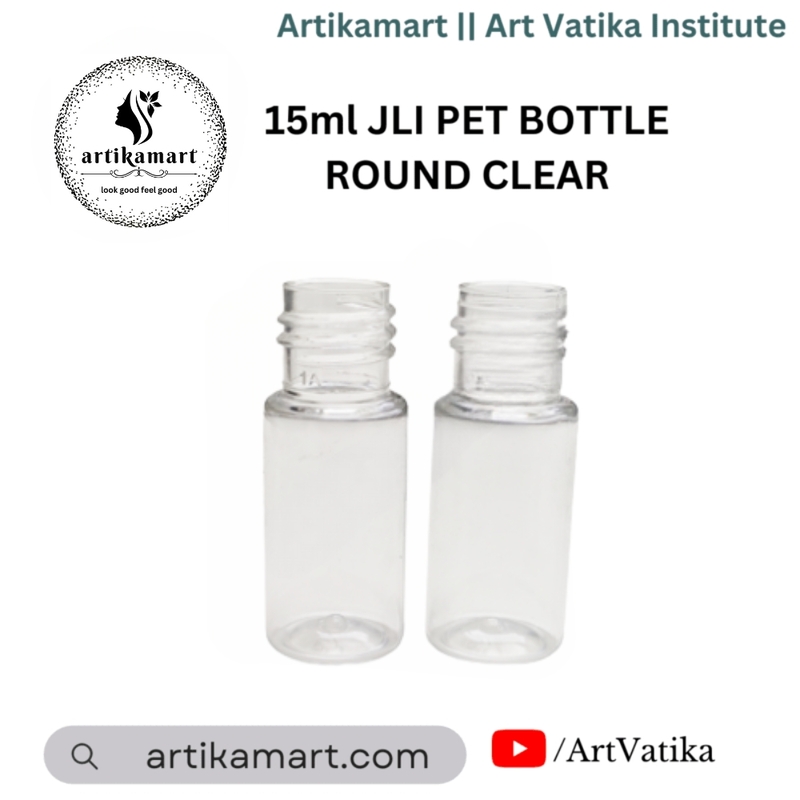 15ml JLI PET BOTTLE ROUND CLEAR - 20mm Neck