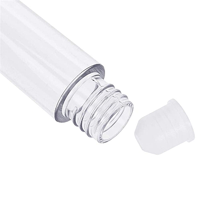 Mascara - ROUND - White Cap - 4ml - Tall Clear Container - Glossy