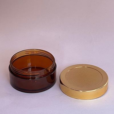 Acrylic San Jar Amber + White Inner + GOLDEN Cap - 25g Acrylic San Jar Amber + White Inner + GOLDEN Cap - 25g