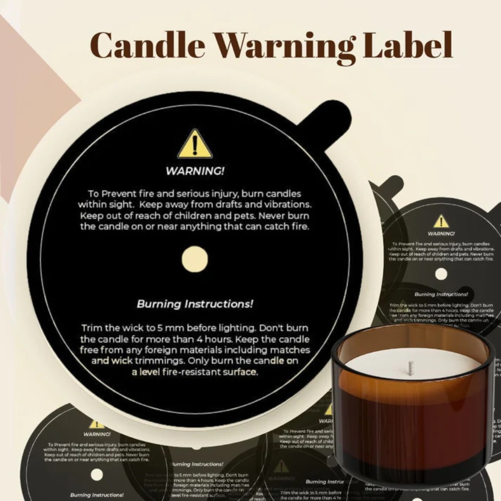 Candle Accessory - Dust Cover (Warning Label) - Black (Pack of 50) Candle Accessory - Dust Cover (Warning Label) - Black (Pack of 50)