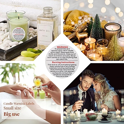 Candle Accessory - Warning Sticker 1 inch (1 Roll of 500 Stickers) Candle Accessory - Warning Sticker 1 inch (1 Roll of 500 Stickers)