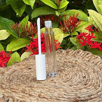 Lipstick - ROUND - White Cap - 4ml - Tall Container - Acrylic Lipstick - ROUND - White Cap - 4ml - Tall Container - Acrylic