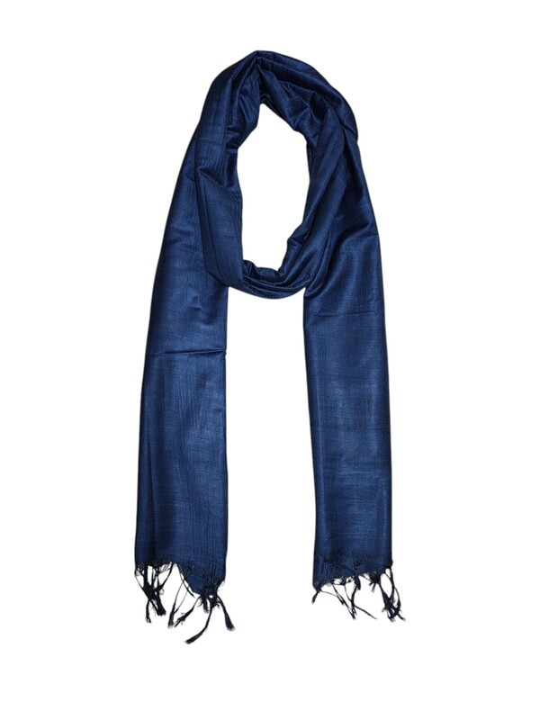 Indigo Plain Cotton Silk Dupatta