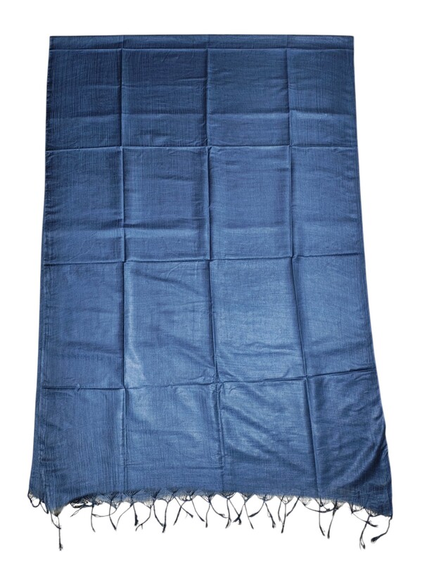 Indigo Plain Cotton Silk Dupatta