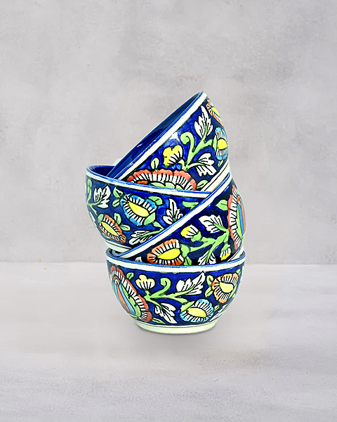 Indigo Bloom Bowl Set
