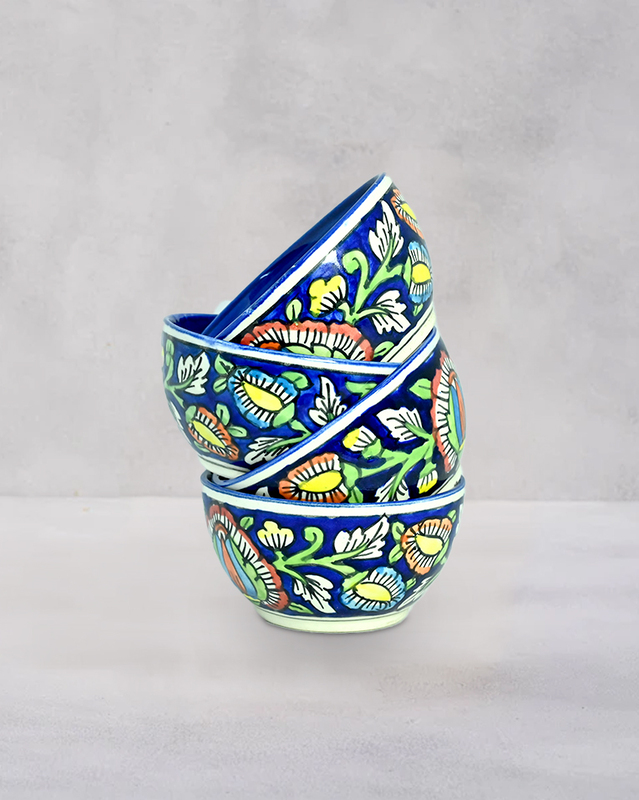 Indigo Bloom Bowl Set