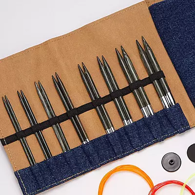 KnitPro Denim Indigo Wood Interchangeable Needle Set 13cm/5"-20643 KnitPro Denim Indigo Wood Interchangeable Needle Set 13cm/5"-20643