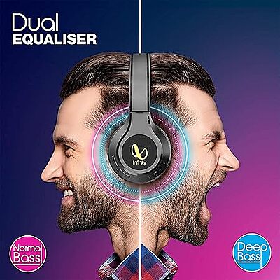 Infinity - JBL Tranz 710, 72 Hrs Playtime with Quick Charge, Wireless On Ear Headphone with Mic, Deep Bass, Dual Equalizer, Bluetooth 5.0 with Voice A