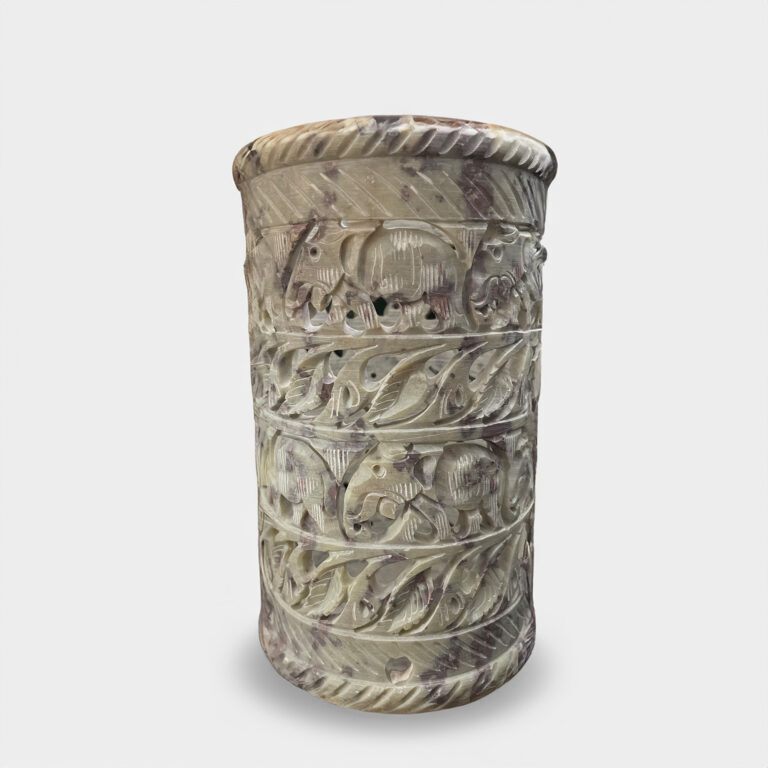 Intricate Carved Stone Flower Pot
