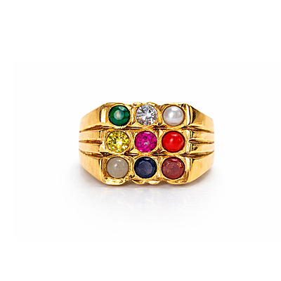 Impon Panchaloha Stone Ring for Men – Traditional Astrology Finger Ring Crafted in Five Metal Alloy