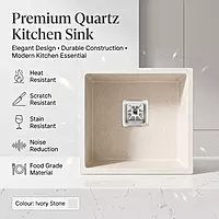 Quartz Edge Single Bowl Sink (Ivory Stone)