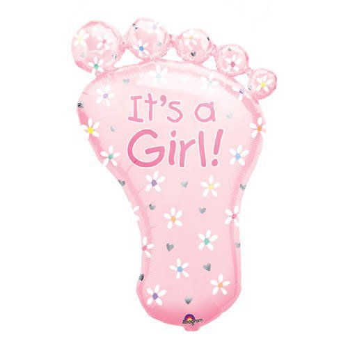 Anagram Its A Girl New Baby Foot Supershape Foil Balloon