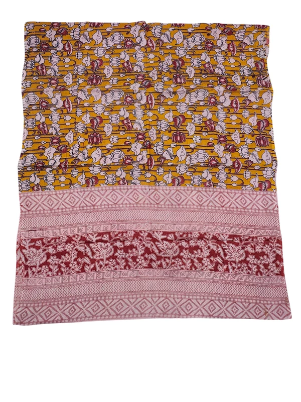 Mustard Kalamkari Pure Cotton Dupatta