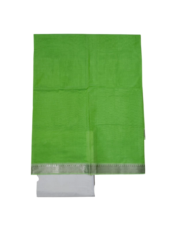 Light Green Mangalagiri Cotton Dress Materials for Women
