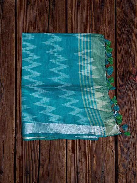 Green Odisha Ikkat Pure Cotton Saree with Unstitched Blouse