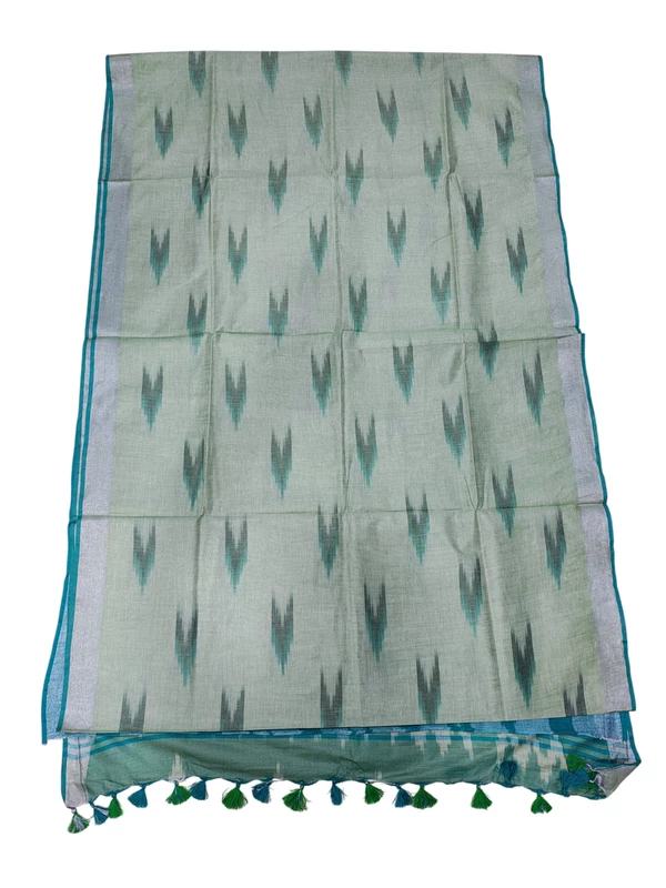 Green Odisha Ikkat Pure Cotton Saree with Unstitched Blouse